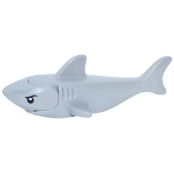 Shark with Rounded Nose and Debossed Gills with Black Eyes with Eyelids and White Full Circle Pupils Pattern