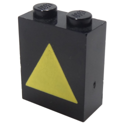 Brick 1 x 2 x 2 with Inside Axle Holder with Train Decoupler Yellow Pattern Brick 1 x 2 x 2 with Inside Axle Holder with Train Decoupler Yellow Pattern