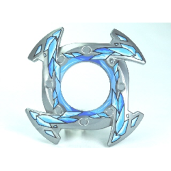 Ring 4 x 4 with 2 x 2 Hole and 4 Arrow Ends with Blue and White Ice Shards Pattern (Ninjago Spinner Crown) Ring 4 x 4 with 2 x 2 Hole and 4 Arrow Ends with Blue and White Ice Shards Pattern (Ninjago Spinner Crown)