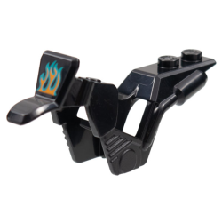 Motorcycle Fairing, Stuntz Dirt Bike with Dark Turquoise and Orange Flames Pattern Motorcycle Fairing, Stuntz Dirt Bike with Dark Turquoise and Orange Flames Pattern