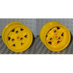 Wheel 43.2mm D. x 26mm Technic Racing Small, 3 Pin Holes - Yellow Wheel 43.2mm D. x 26mm Technic Racing Small, 3 Pin Holes - Yellow