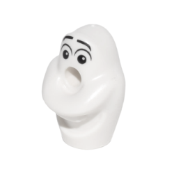 Minifigure, Head, Modified Olaf with Black Relaxed Eyebrows and Small Eyes Looking Left Pattern