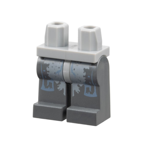 Деталь LEGO 970c85pb04 Hips and Dark Bluish Gray Legs with Sand Blue Lines and Light Bluish Gray Splotches Pattern