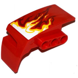 Technic, Panel Car Mudguard Right with White, Yellow and Dark Red Flames Pattern (Sticker) - Set 70727 Technic, Panel Car Mudguard Right with White, Yellow and Dark Red Flames Pattern (Sticker) - Set 70727