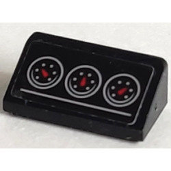 Slope 30 1 x 2 x 2/3 with 3 Light Bluish Gray Gauges with Red Needles Pattern (Sticker) - Set 76906