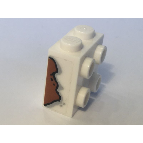 Деталь LEGO 22885pb002R Brick, Modified 1 x 2 x 1 2/3 with Studs on Side with Rust Pattern Model Right Side (Sticker) - Set 10274