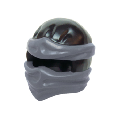 Деталь LEGO 19857pb04 Minifigure, Headgear Ninjago Wrap Type 2 with Molded Dark Bluish Gray Wraps and Knot Pattern