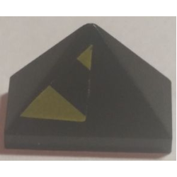 Slope 45 2 x 1 Triple with Inside Bar with Black and Yellow Danger Stripes Pattern Model Left Side (Sticker) - Set 7702 Slope 45 2 x 1 Triple with Inside Bar with Black and Yellow Danger Stripes Pattern Model Left Side (Sticker) - Set 7702