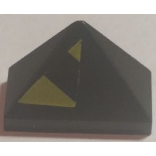 Деталь LEGO 3048cpb02L Slope 45 2 x 1 Triple with Inside Bar with Black and Yellow Danger Stripes Pattern Model Left Side (Sticker) - Set 7702