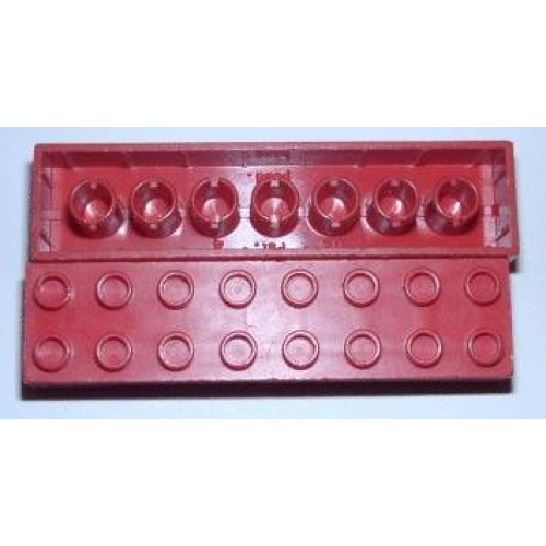Деталь LEGO 3007miB Minitalia Brick 2 x 8 with Bottom Tubes - Red