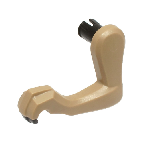 Деталь LEGO 49653c01pb01 Dinosaur Leg Small (Front) Raptor Left with Black Pin and Black Claws Pattern - Dark Tan