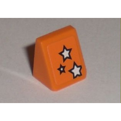Slope 30 1 x 1 x 2/3 with White Stars with Black Outlines Pattern Model Left Side (Sticker) - Set 8193