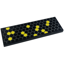 Tile 2 x 6 with Honeycomb with 14 Yellow Hexagons Pattern (Sticker) - Set 76904