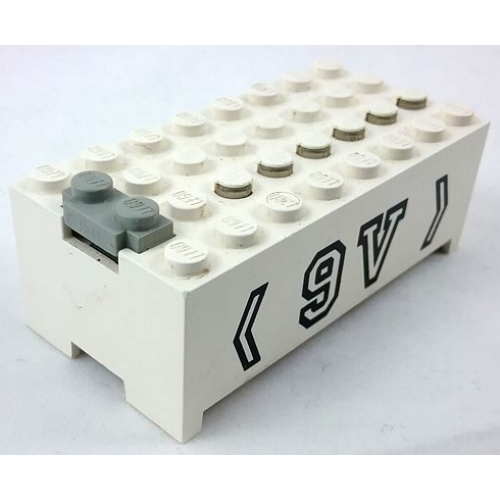 Деталь LEGO 4760c00pb02 Electric 9V Battery Box Small without Battery Cover with 9V Pattern