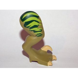 Dinosaur Leg Large (Rear) Raptor Right with Pin with Tan Claws and Lime Stripes over Dark Green Pattern