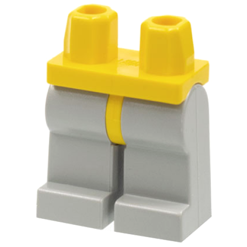 Деталь LEGO 970c09 Hips and Light Gray Legs - Yellow