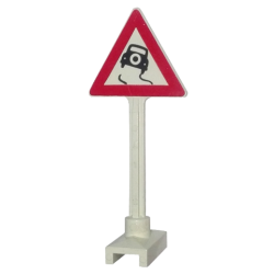 Road Sign Triangle with Skidding Car Pattern (Car with Tire on Back) Road Sign Triangle with Skidding Car Pattern (Car with Tire on Back)