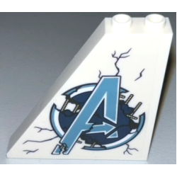 Slope 55 6 x 1 x 5 with Metallic Light Blue Damaged Avengers Logo with Cracks Pattern (Sticker) - Set 76192 Slope 55 6 x 1 x 5 with Metallic Light Blue Damaged Avengers Logo with Cracks Pattern (Sticker) - Set 76192