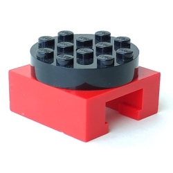 Turntable 4 x 4 Locking Grooved Base with Black Top (30516 / 30658) - Red Turntable 4 x 4 Locking Grooved Base with Black Top (30516 / 30658) - Red