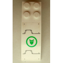 Slope, Curved 6 x 2 with Bright Green Arrow in Circle, Metal Plates and Bolts Pattern (Sticker) - Set 70704 Slope, Curved 6 x 2 with Bright Green Arrow in Circle, Metal Plates and Bolts Pattern (Sticker) - Set 70704