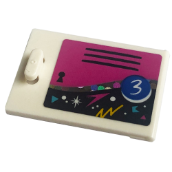 Container, Cupboard 2 x 3 x 2 Door with Locker, Number 3, Black Vent and Keyhole on Dark Pink Background Pattern (Sticker) - Set 41708