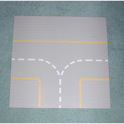 Деталь LEGO 608p03 Baseplate, Road 32 x 32 9-Stud T Intersection with Yellow Lines Pattern