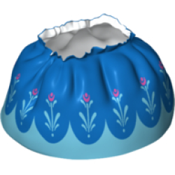 Duplo Wear Cloth Skirt Satin with Blue Layered Top Skirt and Medium Azure and Magenta Flowers Pattern Duplo Wear Cloth Skirt Satin with Blue Layered Top Skirt and Medium Azure and Magenta Flowers Pattern