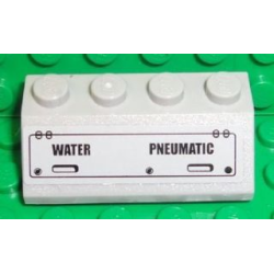 Slope 45 2 x 4 with 'WATER' and 'PNEUMATIC' Pattern (Sticker) - Set 7723