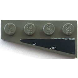 Wedge, Plate 4 x 2 Left with Dark Blue and Gray Swirl Pattern (Sticker) - Set 8161 Wedge, Plate 4 x 2 Left with Dark Blue and Gray Swirl Pattern (Sticker) - Set 8161