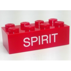 Brick 2 x 4 with White 'SPIRIT' Pattern Brick 2 x 4 with White 'SPIRIT' Pattern