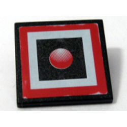 Road Sign 2 x 2 Square with Clip with Red Light in Square Pattern (Sticker) - Set 10128