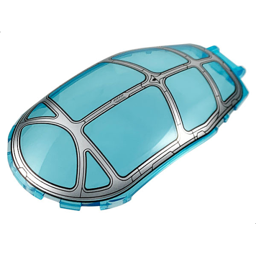 Деталь LEGO 5724pb01 Windscreen 10 x 6 x 2 Bubble Canopy with Bar Handle with Silver Cockpit Window Frame Pattern