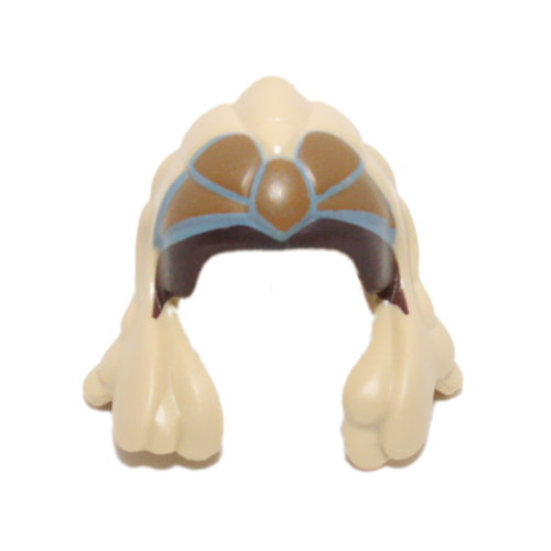 Деталь LEGO 13194pb01 Minifigure, Headgear Headdress SW Tholoth with Dark Tan, Blue and Brown Pattern