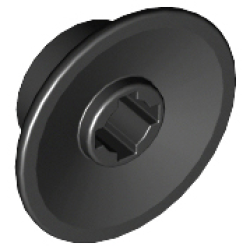 Train Wheel Small, Hole Notched for Wheels Holder Pin - Black