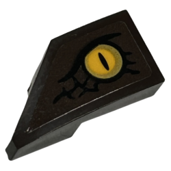 Wedge 2 x 1 x 2/3 Right with Bright Light Orange Dragon Eye and Black Scales Pattern (Sticker) - Set 76406