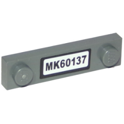 Plate, Modified 1 x 4 with 2 Studs without Groove with 'MK60137' Pattern (Sticker) - Set 60137 Plate, Modified 1 x 4 with 2 Studs without Groove with 'MK60137' Pattern (Sticker) - Set 60137