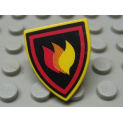 Minifigure, Shield Triangular Short with Fire Logo Pattern (Sticker) - Set 7240 Minifigure, Shield Triangular Short with Fire Logo Pattern (Sticker) - Set 7240