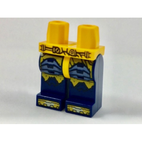 Деталь LEGO 970c63pb12 Hips and Dark Blue Legs with Bright Light Orange and Sand Blue Alien Armor Pattern