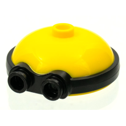 Minifigure, Head, Modified Minion, Wide with Molded Black Goggles Pattern