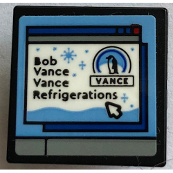 Road Sign 2 x 2 Square with Open O Clip with Computer Screen, 'Bob Vance Vance Refrigerations', Penguin and Mouse Cursor Pattern (Sticker) - Set 21336 Road Sign 2 x 2 Square with Open O Clip with Computer Screen, 'Bob Vance Vance Refrigerations', Penguin and Mouse Cursor Pattern (Sticker) - Set 21336