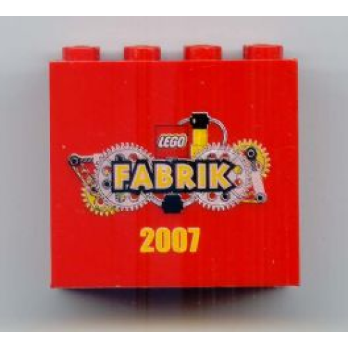 Деталь LEGO 30144pb035 Brick 2 x 4 x 3 with LEGO Fabrik 2007 Pattern