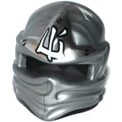 Деталь LEGO 98133pb10 Minifigure, Headgear Ninjago Wrap Type 1 with White Ninjago Logogram 'Ice' Pattern