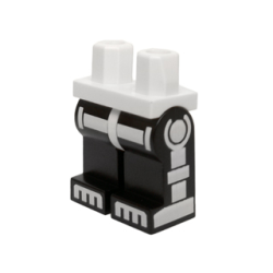 Hips and Black Legs with White Minifigure Skeleton Pattern on Front and Sides