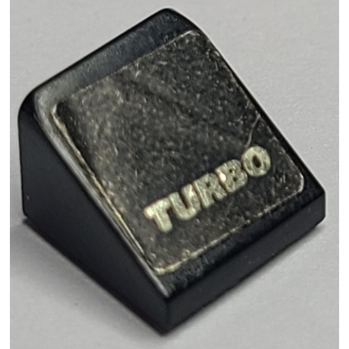 Деталь LEGO 54200pb080 Slope 30 1 x 1 x 2/3 with Silver 'TURBO' Pattern (Sticker) - Set 8150