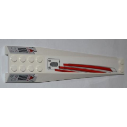 Wedge 16 x 4 Triple Curved with Reinforcements with 3 Red Stripes, Asian Characters, Vents and Electricity Danger Signs Pattern (Stickers) - Set 9449