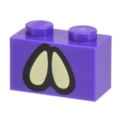 Brick 1 x 2 with Black and Bright Light Yellow Ovoid Eyes Pattern (Super Mario Bogmire)