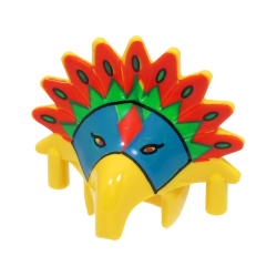 Minifigure, Headgear Headdress Jungle with Colored Feather Pattern (Achu) Minifigure, Headgear Headdress Jungle with Colored Feather Pattern (Achu)