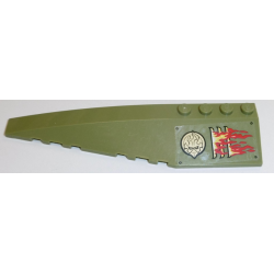 Wedge 12 x 3 Left with Flames, Gold Chima Logo Plates Pattern (Sticker) - Set 70135