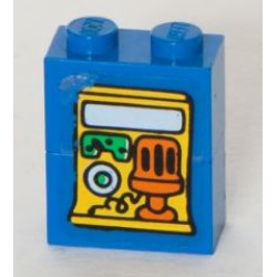 Stickered Assembly 2 x 1 x 2 with Radio Pattern (Sticker) - Set 3664 - 2 Brick 1 x 2