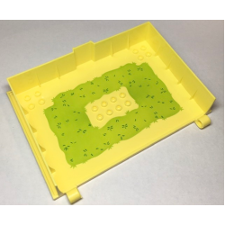 Container, Book Cover Half, 16 x 12 x 2 2/3 (Storybook Adventures) with Lime Background with Green Grass Blades Pattern Container, Book Cover Half, 16 x 12 x 2 2/3 (Storybook Adventures) with Lime Background with Green Grass Blades Pattern